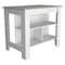 Tuhome Cala Kitchen Island, Four Legs, Three Shelves, White/Ibiza Marble ABZ6539 - alternate 1